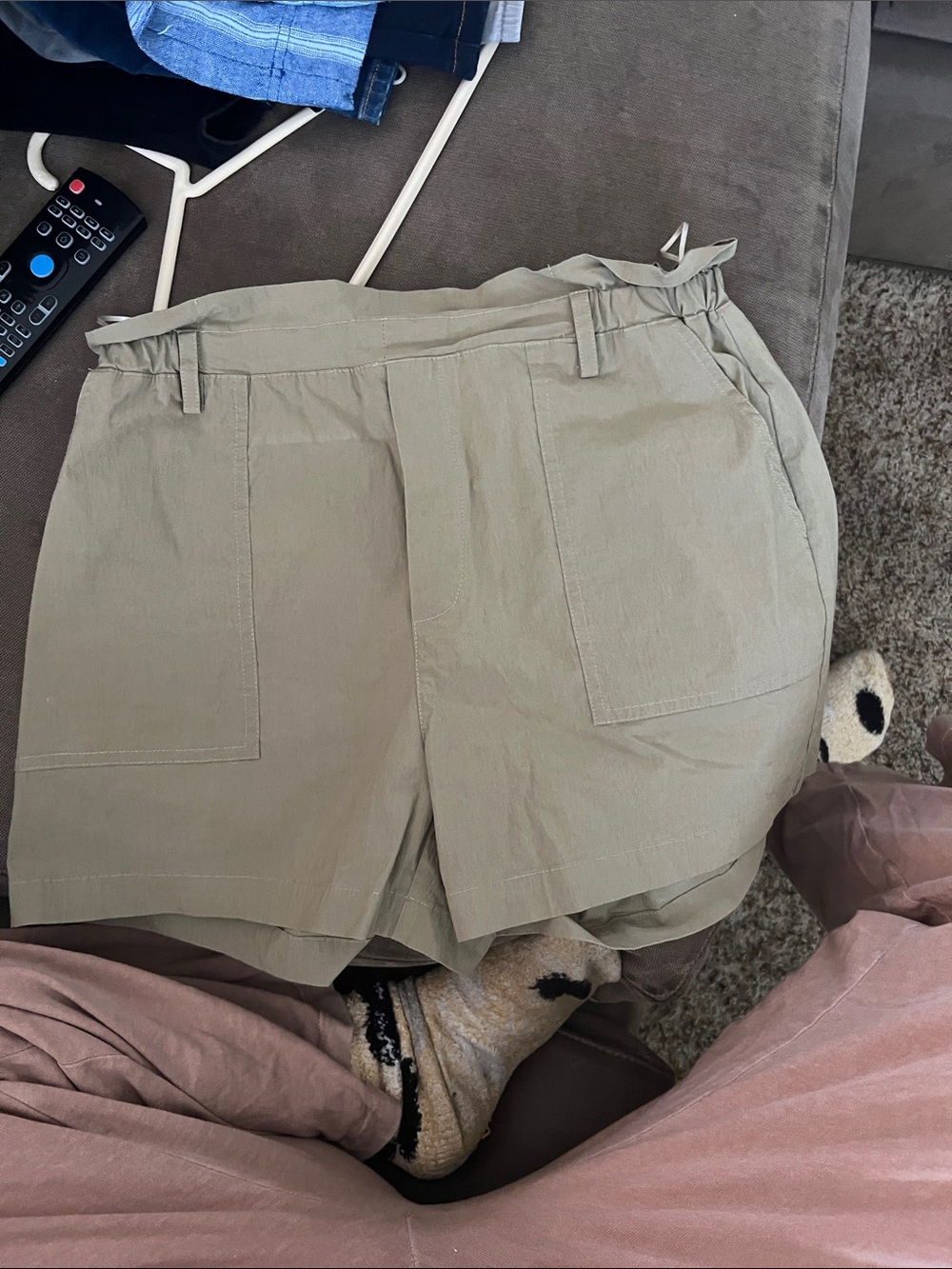 Everyday High-Rise Utility Shorts - Sage/khaki